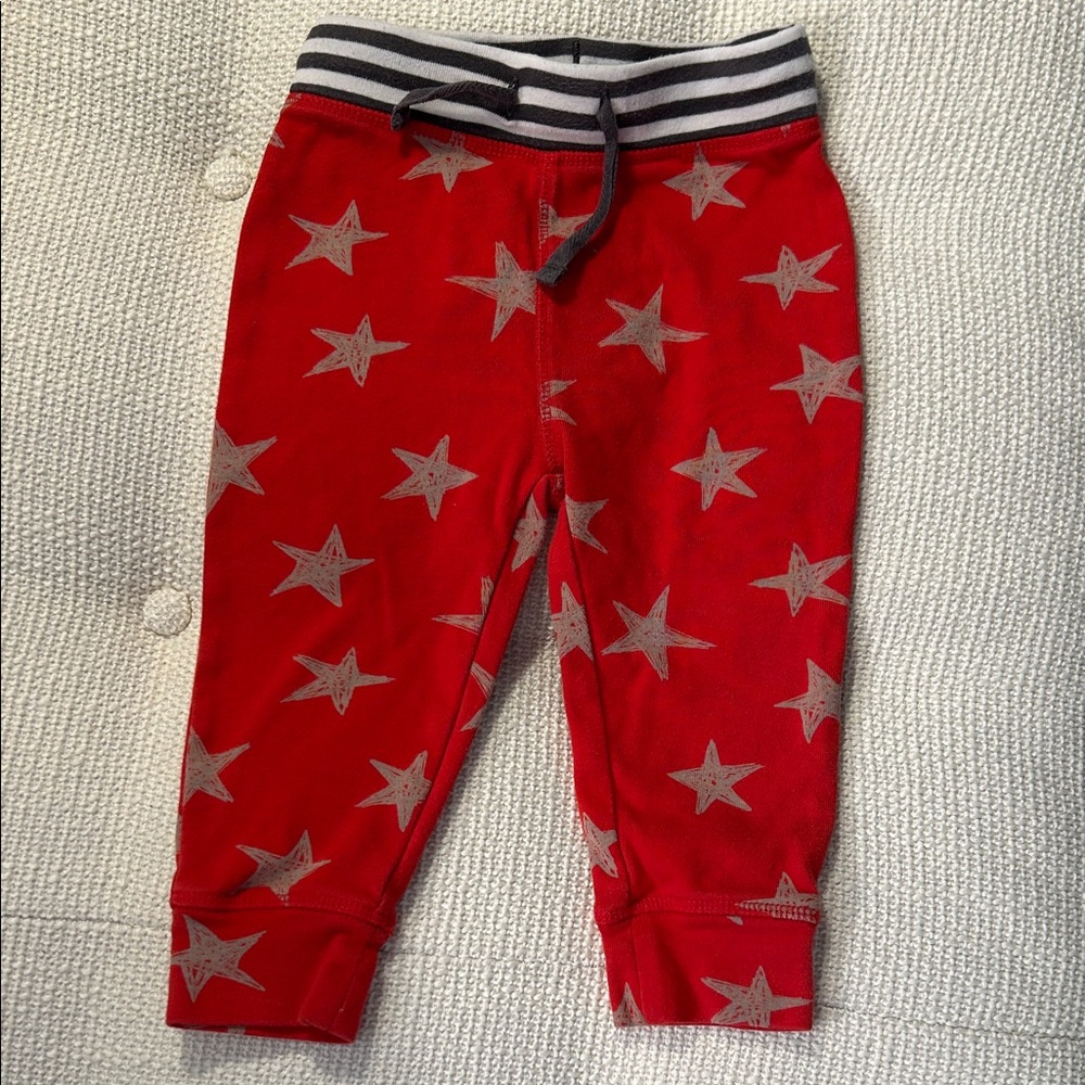 Baby Boden Red Star Patterned Baby Pants Size 18-24 mos